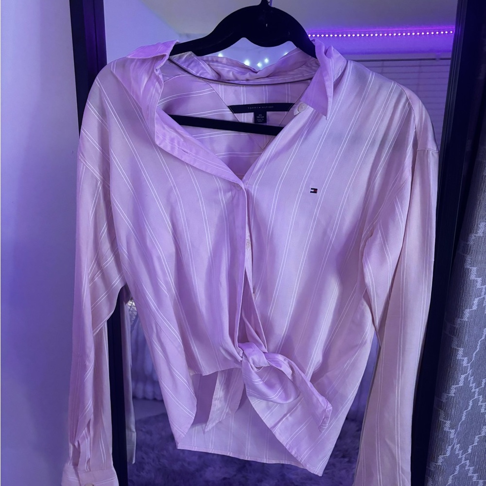 Tommy Hilfiger Light Pink Women's Button Down Shirt